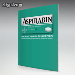 Aspirabin Abi Motto / Abizeitung Cover Entwurf von abigrafen.de®