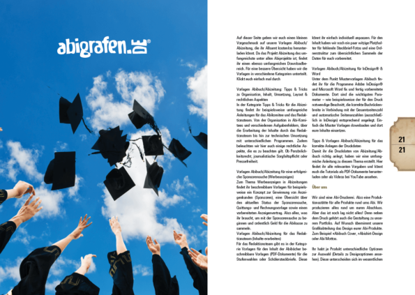 Abibuchseite Vorlage – Designbeispiele mit Gestaltungsraster