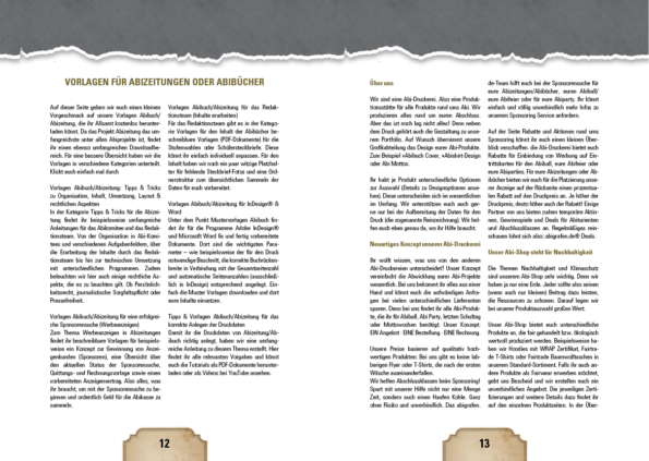 Designbeispiel für Abizeitungen und Abibücher mit Gestaltungsraster