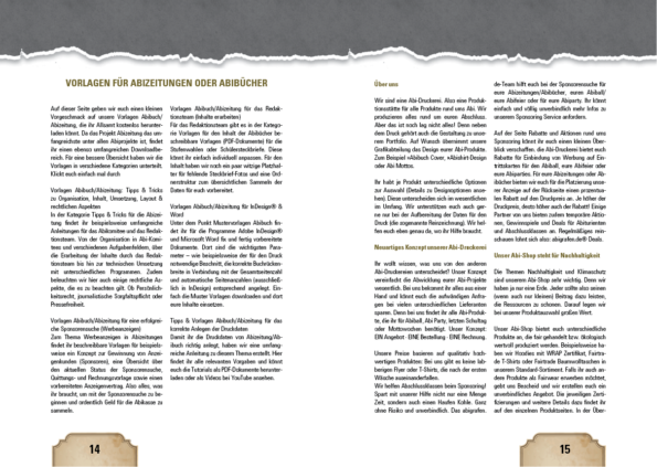 Designbeispiel für Abizeitungen und Abibücher mit Gestaltungsraster