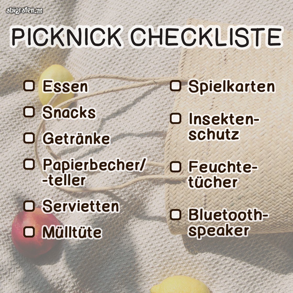 Sommer Hangout Ideen: Picknick Checkliste