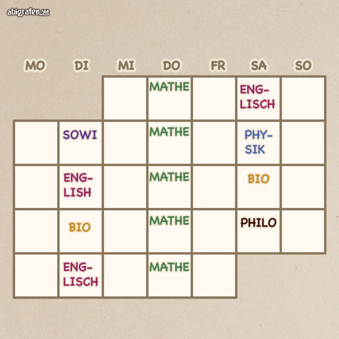 1.0 Abitur Lernplan Beispiel