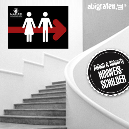 Abiball Hinweisschilder/Wegweiser für Garderobe, WC, Wertmarkenverkauf