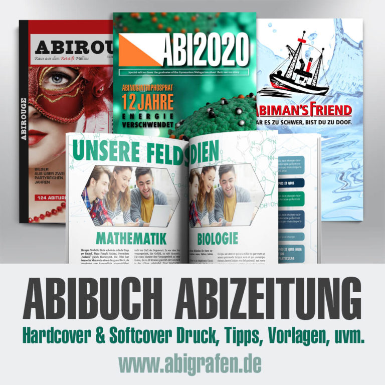 Abibücher und Abizeitungen günstig drucken lassen - optional mit Grafikservice