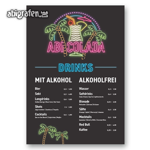 Abishop: Getränkekarten Abiball oder Abiparty