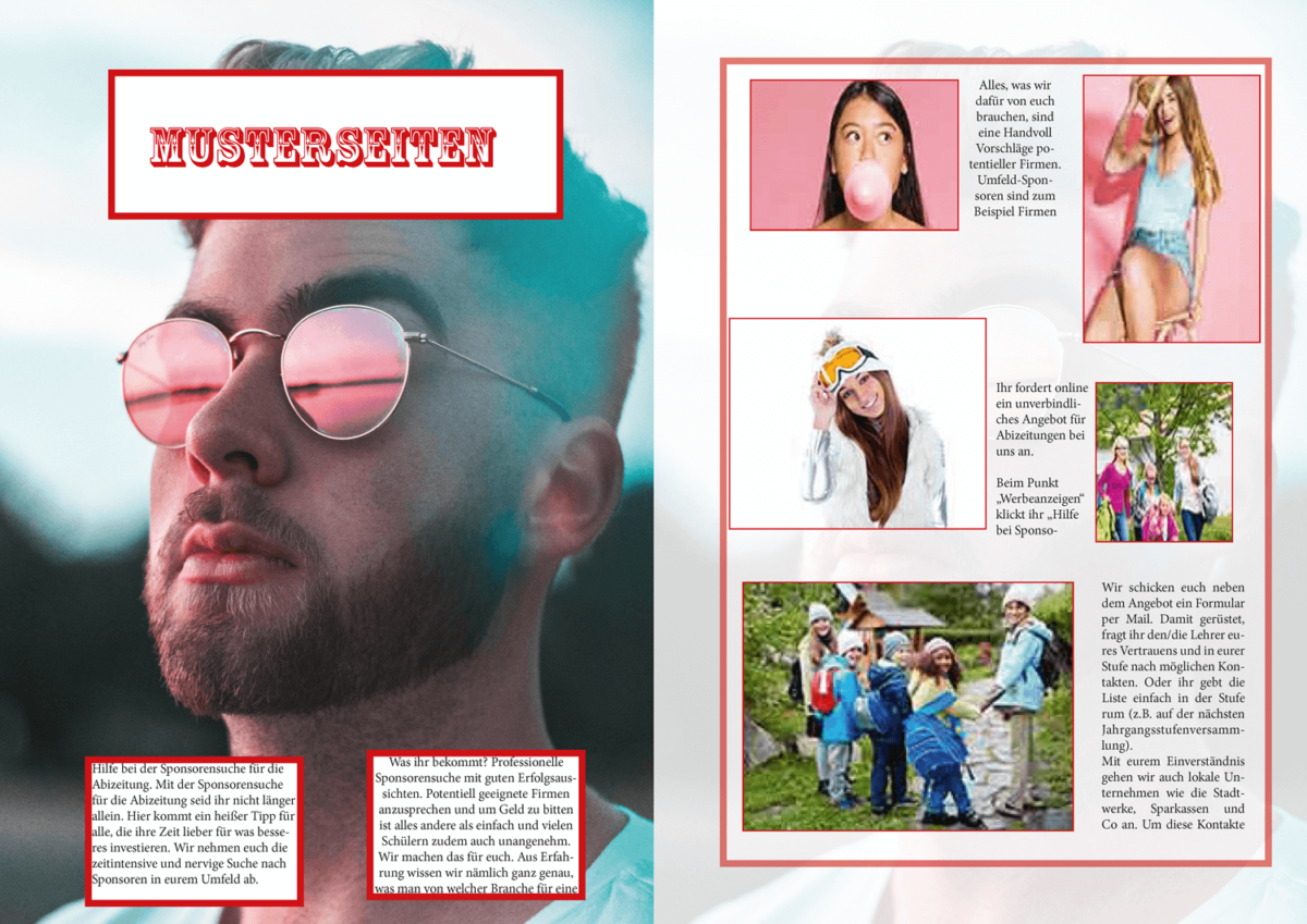 Design Beispiele Abizeitung und Abibuch – Schlechtes Design 1