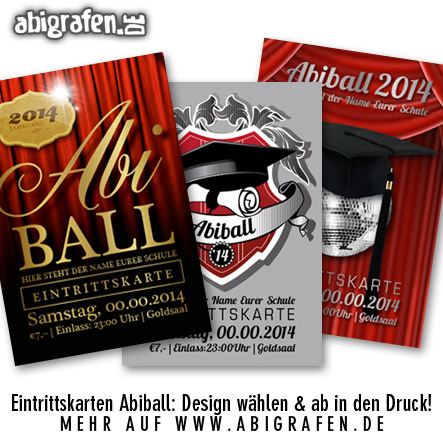 Eintrittskarten Abiball Layout / Design vom Profi – einfach Vorlage auswählen