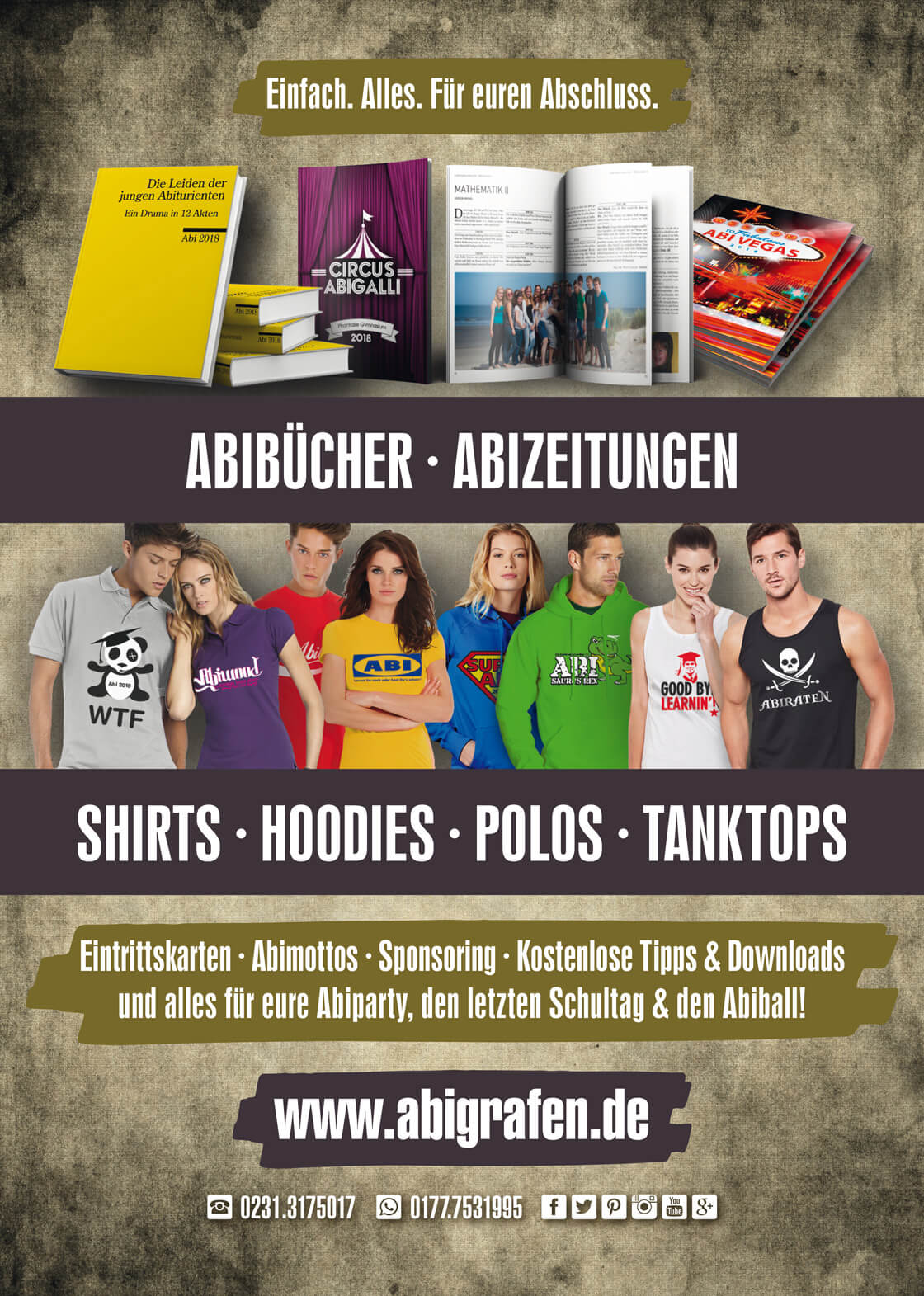 Werbeanzeige Abizeitung/Abibuch von abigrafen.de