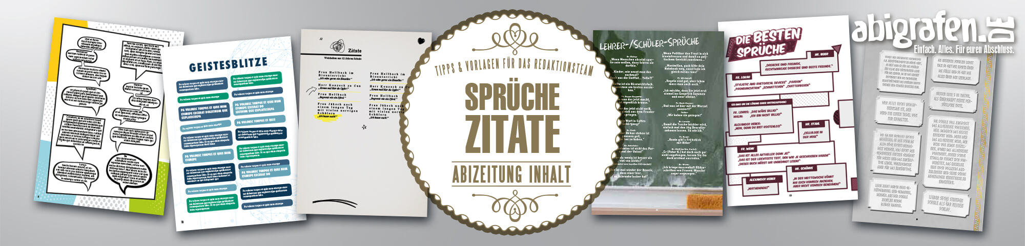 Beispiel-Layout für Zitatesammlung/Sprüchesammlung in Abizeitungen/Abibüchern