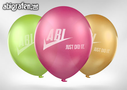 Luftballons bedruckt mit Abimotto