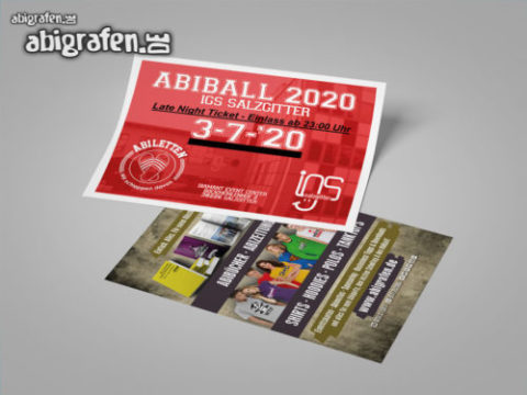 Eintrittskarten Flyer Design Abimotto IGS Salzgitter Afterparty / Late Night – Beispieldesign Idee