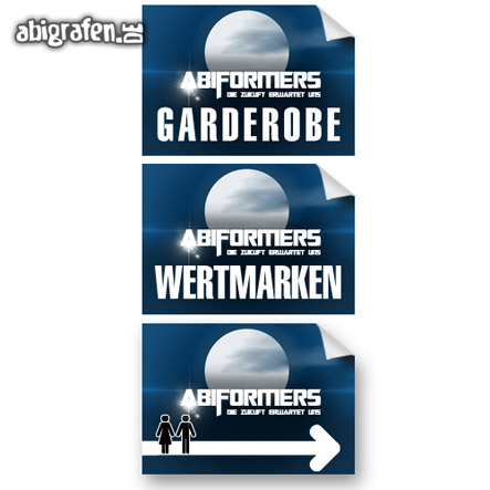 Produkte für den Abiball: individuelle Wegweiser/Hinweisschilder